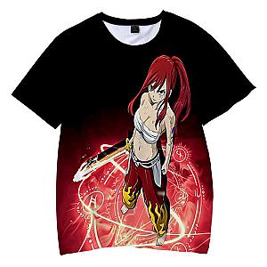 Fairy Tail T-Shirts - Erza scarlet Sword Magic Embossed  T-shirt IPW