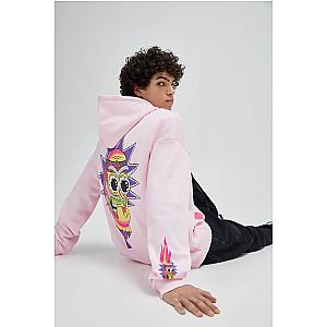 Rick and Morty Hoodies – R&amp;M Pink Printed Pullover Hoodie