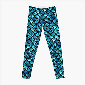 Fairy Tail Leggings - Mermaid Scales Turquoise Blue Leggings RB0607