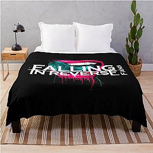 best white falling in reverse logo Throw Blanket