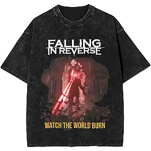 Falling In Reverse Watch The World Burn Rock Band Washed T Shirts