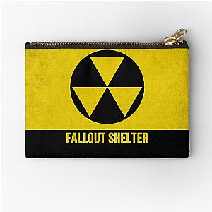 Fallout Shelter Reproduced Metal Sign Grungy Version Zipper Pouch