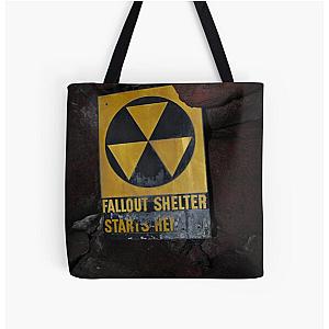 Fallout Shelter Sign Circa 1962 All Over Print Tote Bag