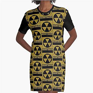 Fallout Shelter Sign Graphic T-Shirt Dress
