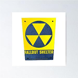 Fall Out Shelter Sign Yellow Fallout Shelter Signage Poster