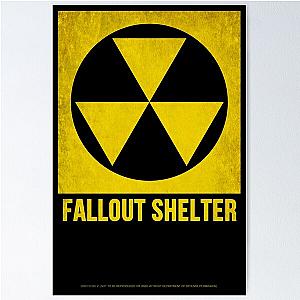 Fallout Shelter Reproduced Metal Sign Grungy Version Poster