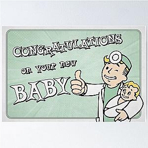 New Baby Congratulations Gender Neutral Unisex Green Poster
