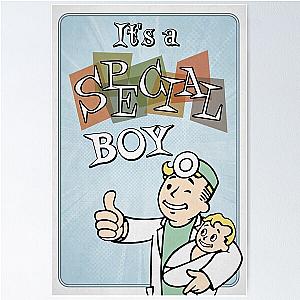 Fallout Shelter style Congratulations on your new Baby boy - Baby Blue Poster