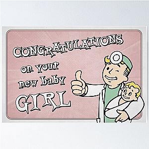 New Baby Girl Congratulations on your new Baby Girl - Gender Reveal Girl Pink Poster