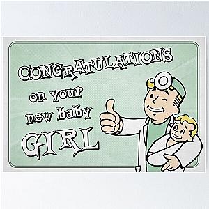 New Baby Girl Congratulations on your new Baby Girl - Gender Reveal Girl - Green Poster
