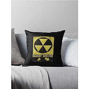 Fallout Shelter Dirty Sign Throw Pillow