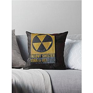 Fallout Shelter Sign Circa 1962 Throw Pillow
