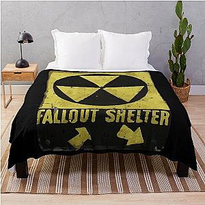 Fallout shelter dirty sign throw blanket