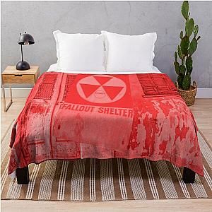 Fallout Shelter Sign by dePace Throw Blanket