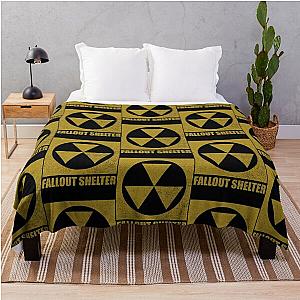 Fallout Shelter Sign Faded Blanket