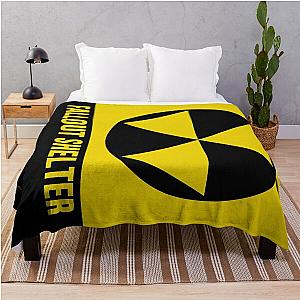 Fallout Shelter Reproduced Metal Sign Clean Version Throw Blanket