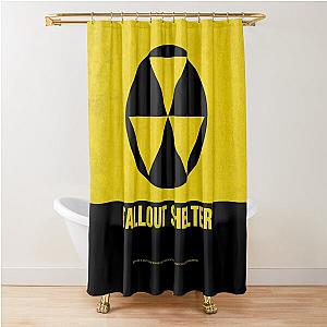 Fallout Shelter Metal Sign Grungy Version Shower Curtain