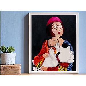 Family Guy Posters - Family Guy Meg and Brian Portrait Watercolor Poster UNFRAMED ET0508