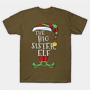 the Big Sister Elf Family Matching Christmas Classic T-shirt TP1002