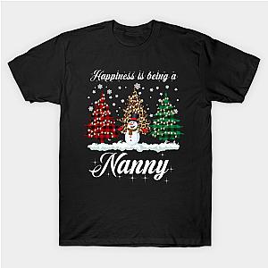 Happiness Is Being A Nanny Matching Family Christmas Pajamas Classic T-shirt TP1002