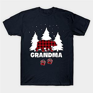 Grandma Bear Buffalo Red Plaid Matching Family Christmas Classic T-shirt TP1002