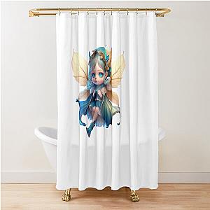 Cute Blue Fairy Chibi Girl Shower Curtain