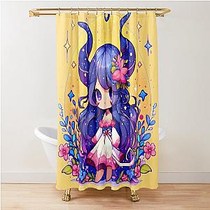Mystical Moonlight Kawaii Girl Shower Curtain