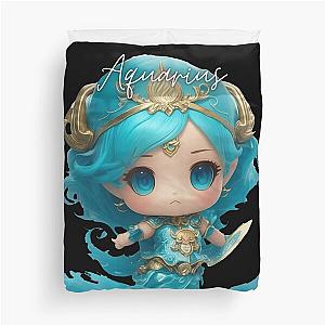 Chibi female Aquarius Duvet Cover