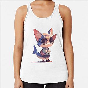 Cute cat with shark tail Racerback tank top