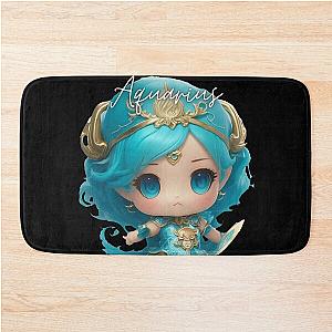 Chibi female Aquarius bath mat