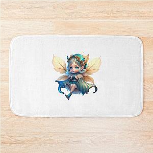 Cute Blue Fairy Chibi Girl Bath Mat