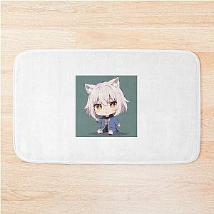 A Beautiful Kawaii Chibi Wolf Boy Sticker Bath Mat