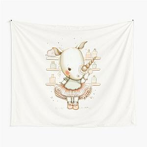 Perfume Moment Cute Cartoon Rhinoceros in Scent Shop Tapestry