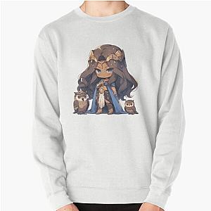 Athena Greek Goddess Chibi with Owl Pullover Sweatshirt