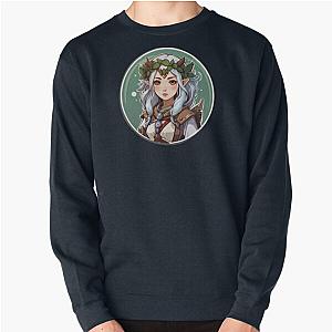 Nature's Elemental Emissary Chibi Druid Pullover Sweatshirt
