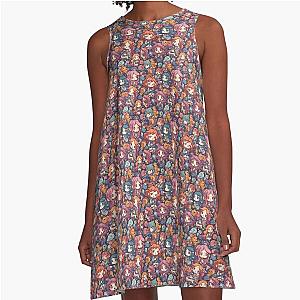 Cute chibi character colorful A line dress