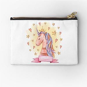 Watercolor hand painted cute unicorn zipper pouch digital repeat pattern