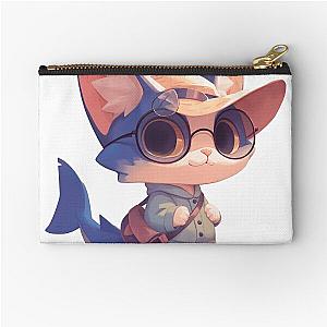 Cute cat with shark tail zipper pouch