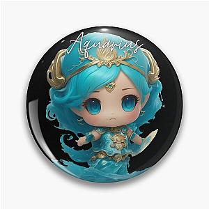 Chibi female Aquarius Pin