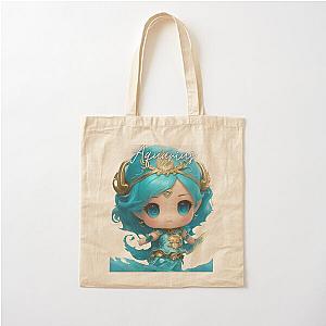 Chibi Female Aquarius Cotton Tote Bag