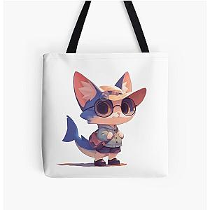 Cute cat with shark tail All Over Print Tote Bag