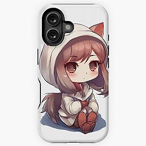Hooded chibi wolf girl iPhone case