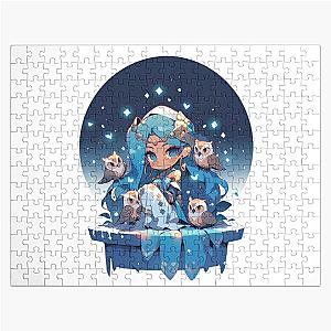 Magical Athena Chibi with Owls Jigsaw Puzzle