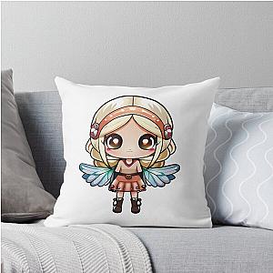 cute chibi fairy girl blonde hair 10 Throw Pillow