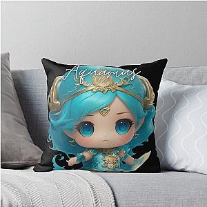 Chibi Female Aquarius Throw Pillow