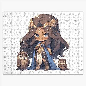 Athena Greek Goddess Chibi with Owls Jigsaw Puzzle