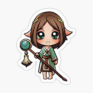 Cute Chibi Druid with Brown Hair - Druids Collection Sticker