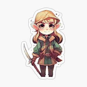 Chibi Elf Sword Sticker