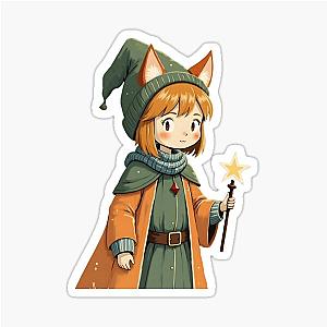 Charming Fox Mage Cute Fantasy Wizard Girl Sticker