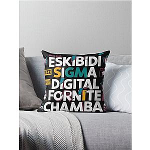 Skibidi Rizz Sigma Pomni Fortnite Chamba Fan Tax Throw Pillow